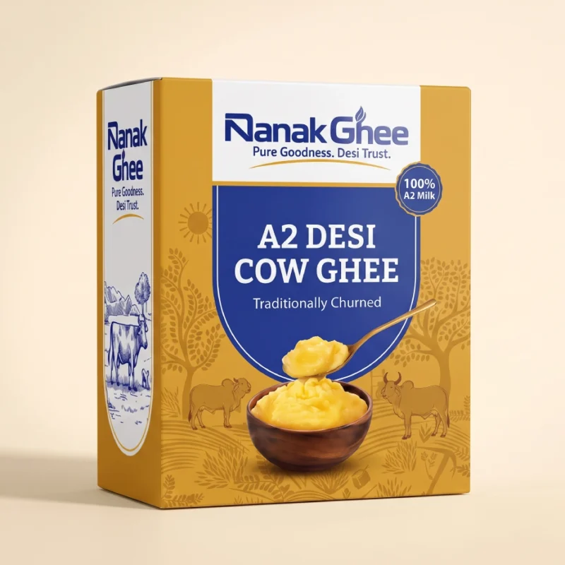 Nanak A2 desi cow ghee bilona pack