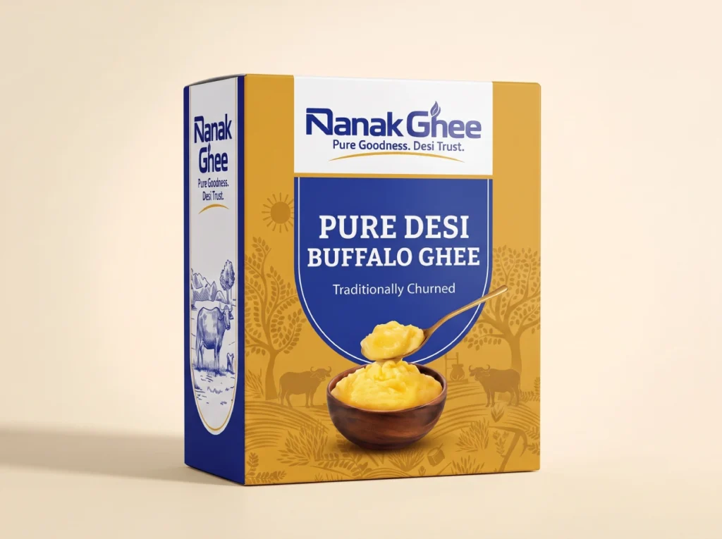 Nanak bilona churned desi buffalo ghee pack